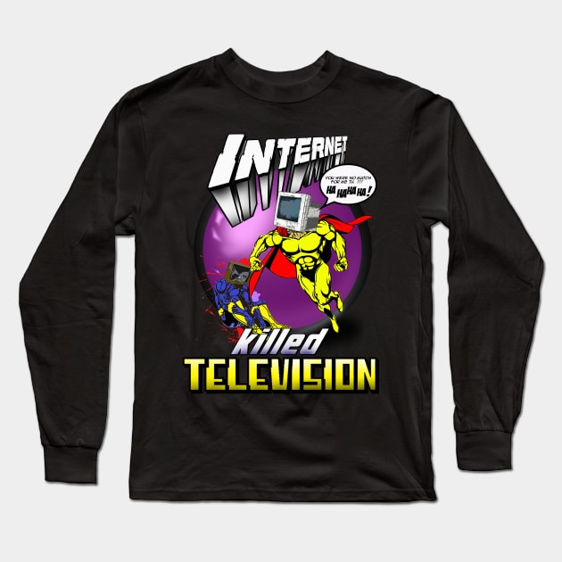 Internet Killed Television Long Sleeve T-Shirt by NineBlack